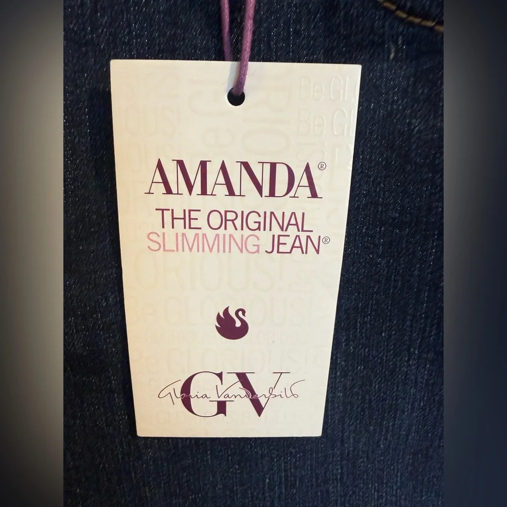 Gloria Vanderbilt Women's Dark Blue Straight Leg Jeans - Picture 7 of 10
